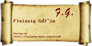 Fleissig Géza névjegykártya